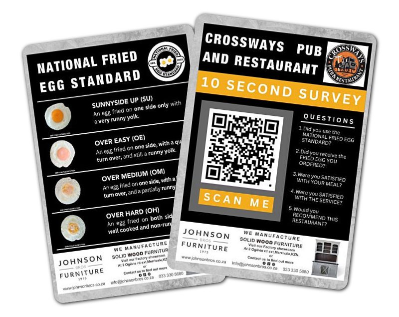 A6 Menus Front & Back